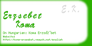 erzsebet koma business card